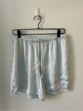 SKIMS Sky Blue Satin Sleep Shorts